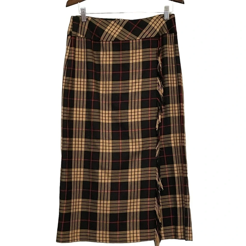 Vintage Petite Plaid Skirt High Waist Size 10P - Picture 1 of 11
